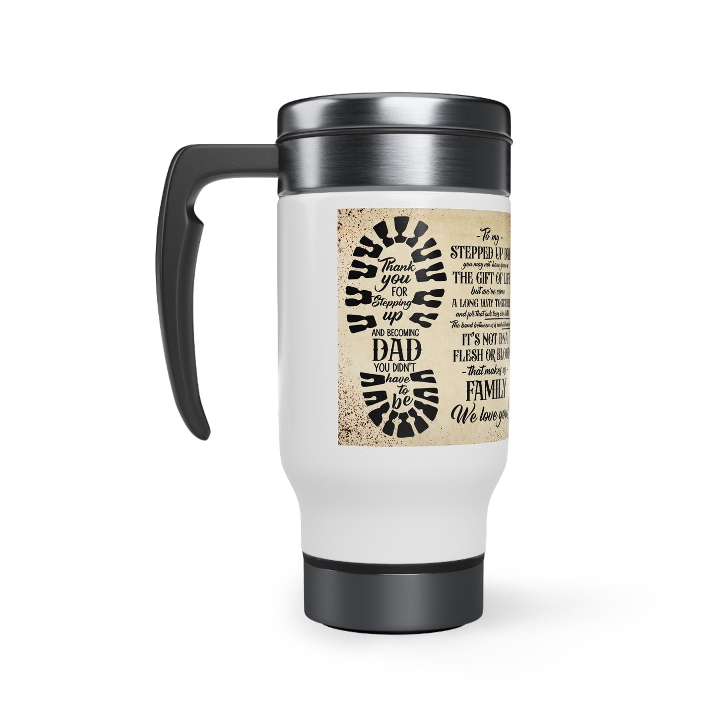 Stainless Steel Travel Mug with Handle, 14oz