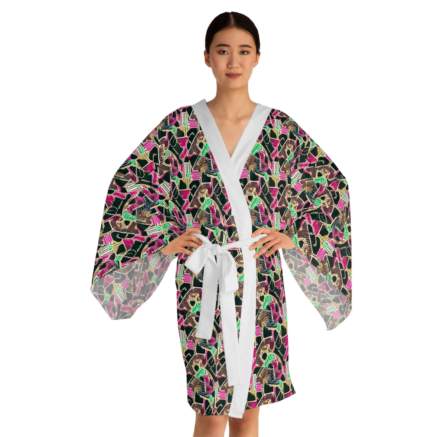 Long Sleeve Kimono Robe (AOP)