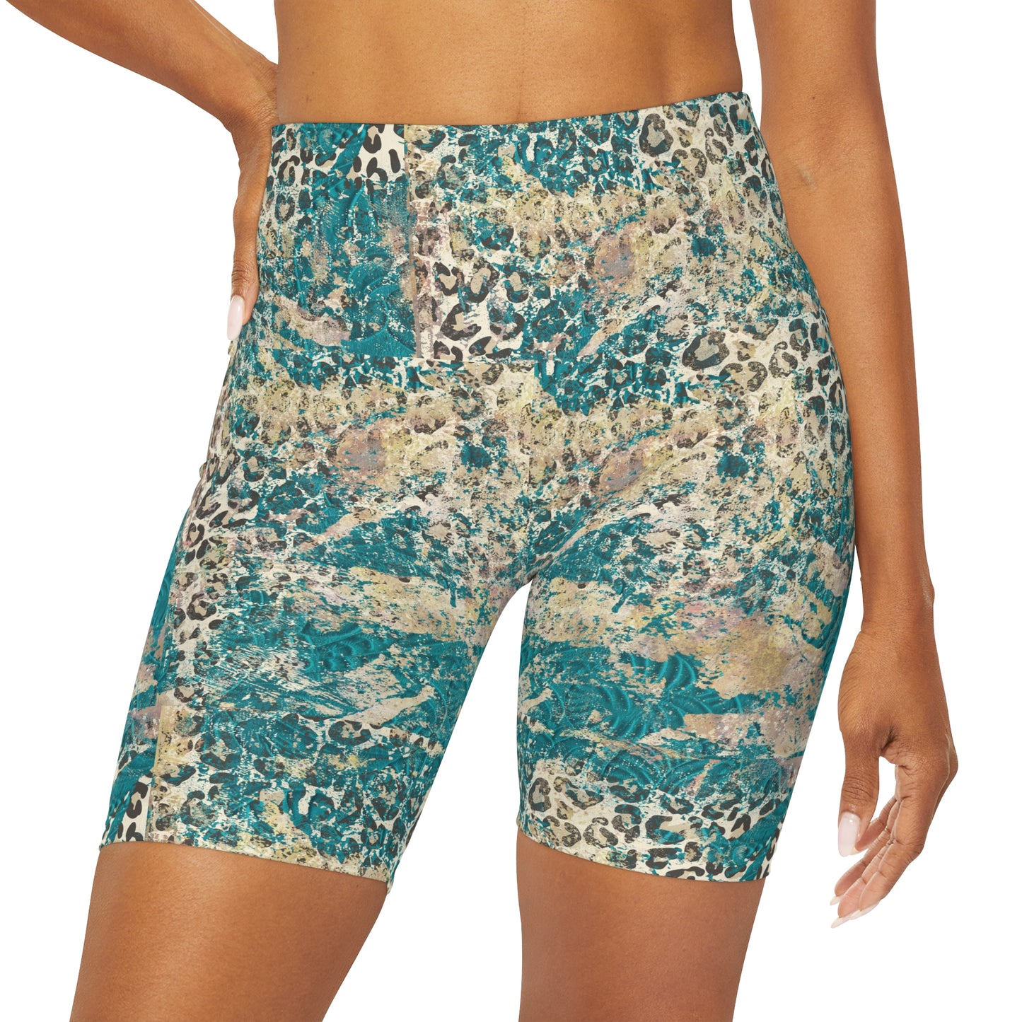 High Waisted Yoga Shorts (AOP)