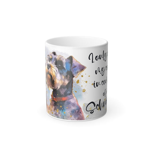 Color Morphing Mug, 11oz,, 11oz for schnauzer dogs: mom, grandma, daughter, dad, granddad, son, grandson / daughter.