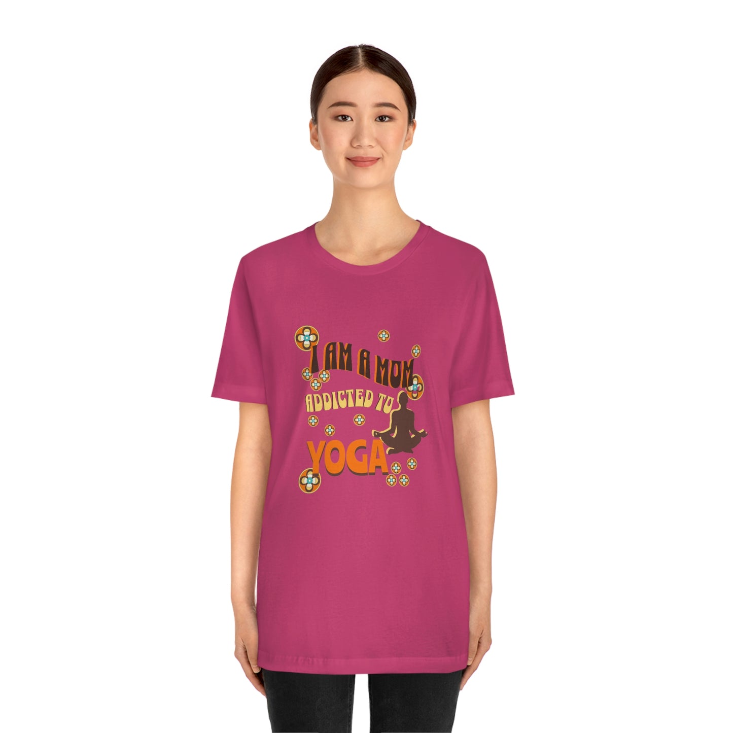 Unisex Jersey Short Sleeve Tee for a yoga loving mom, grandma, daughter, dad, granddad or son,