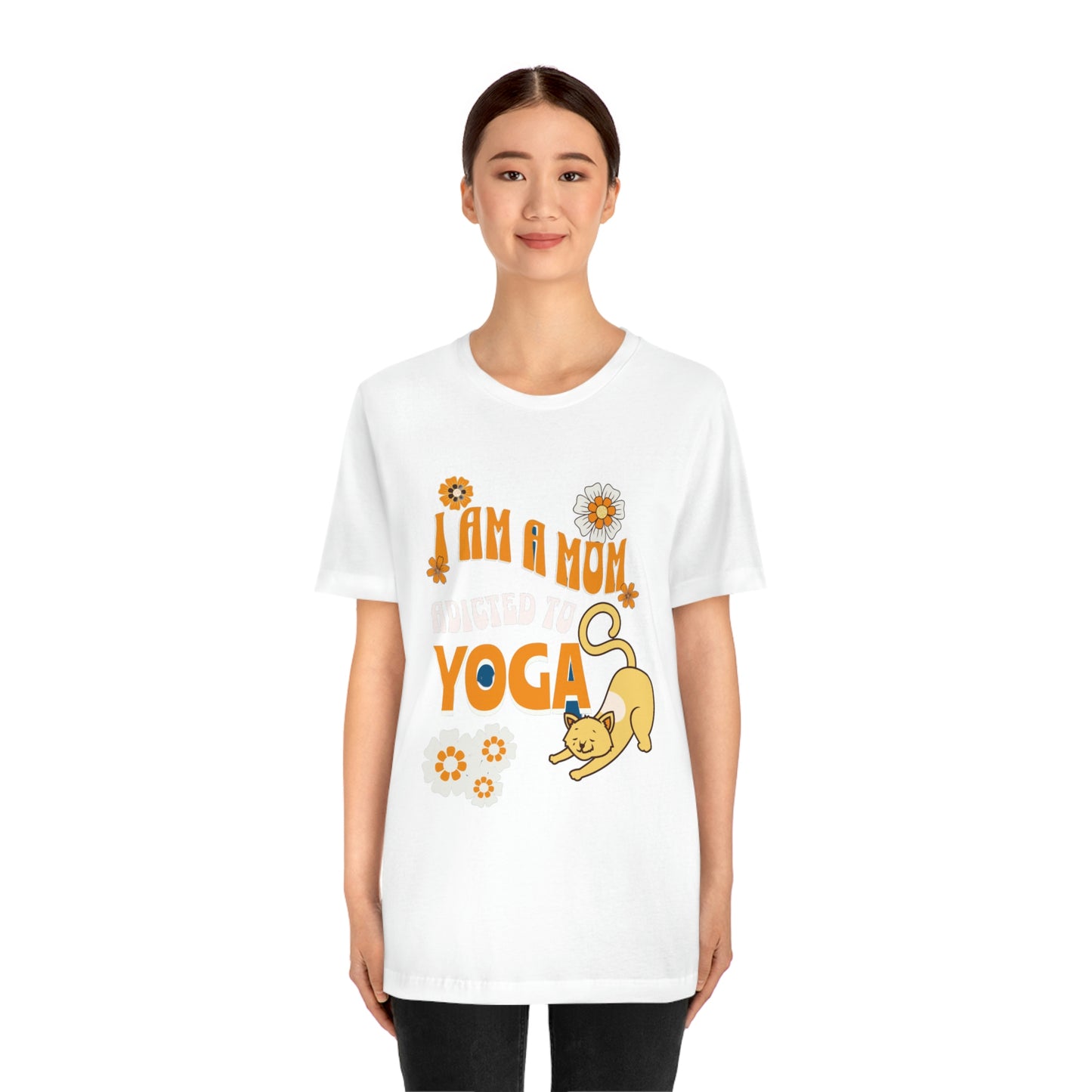 Unisex Jersey Short Sleeve Tee for a yoga loving mom, grandma, daughter, dad, granddad or son,