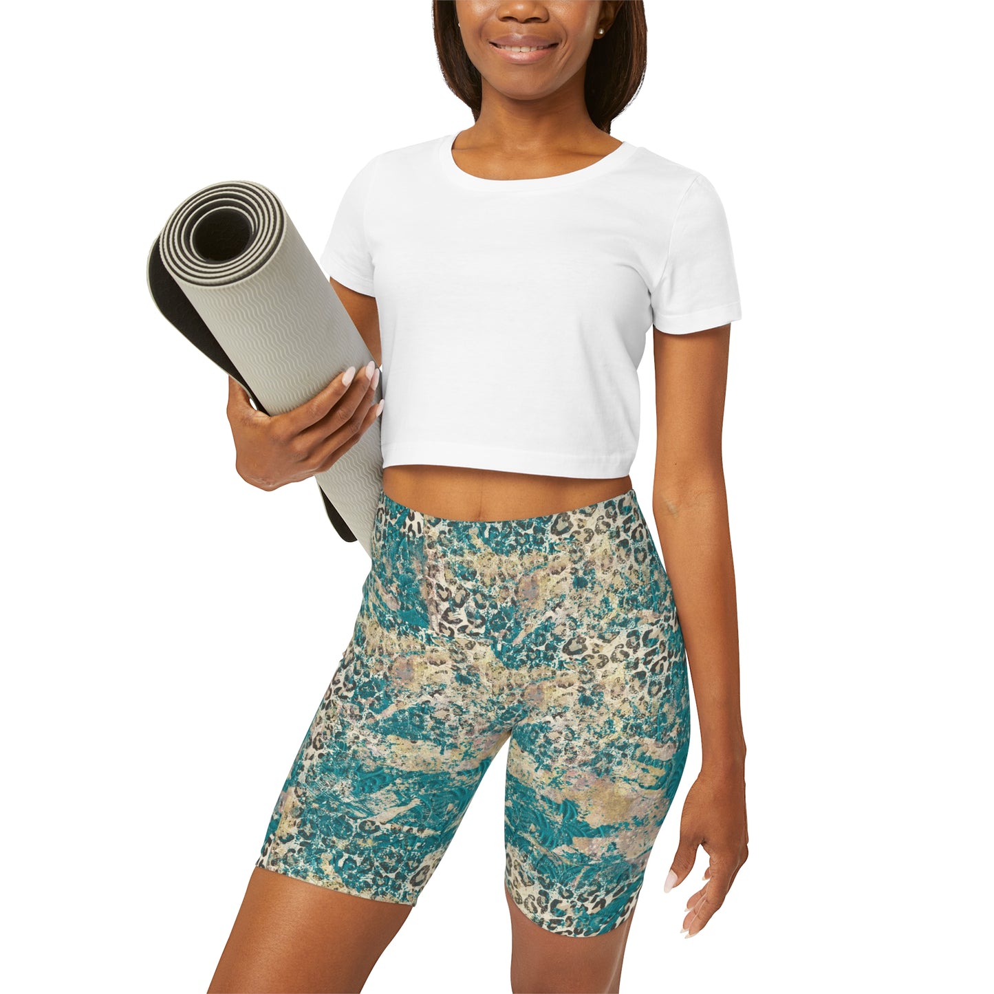 High Waisted Yoga Shorts (AOP)