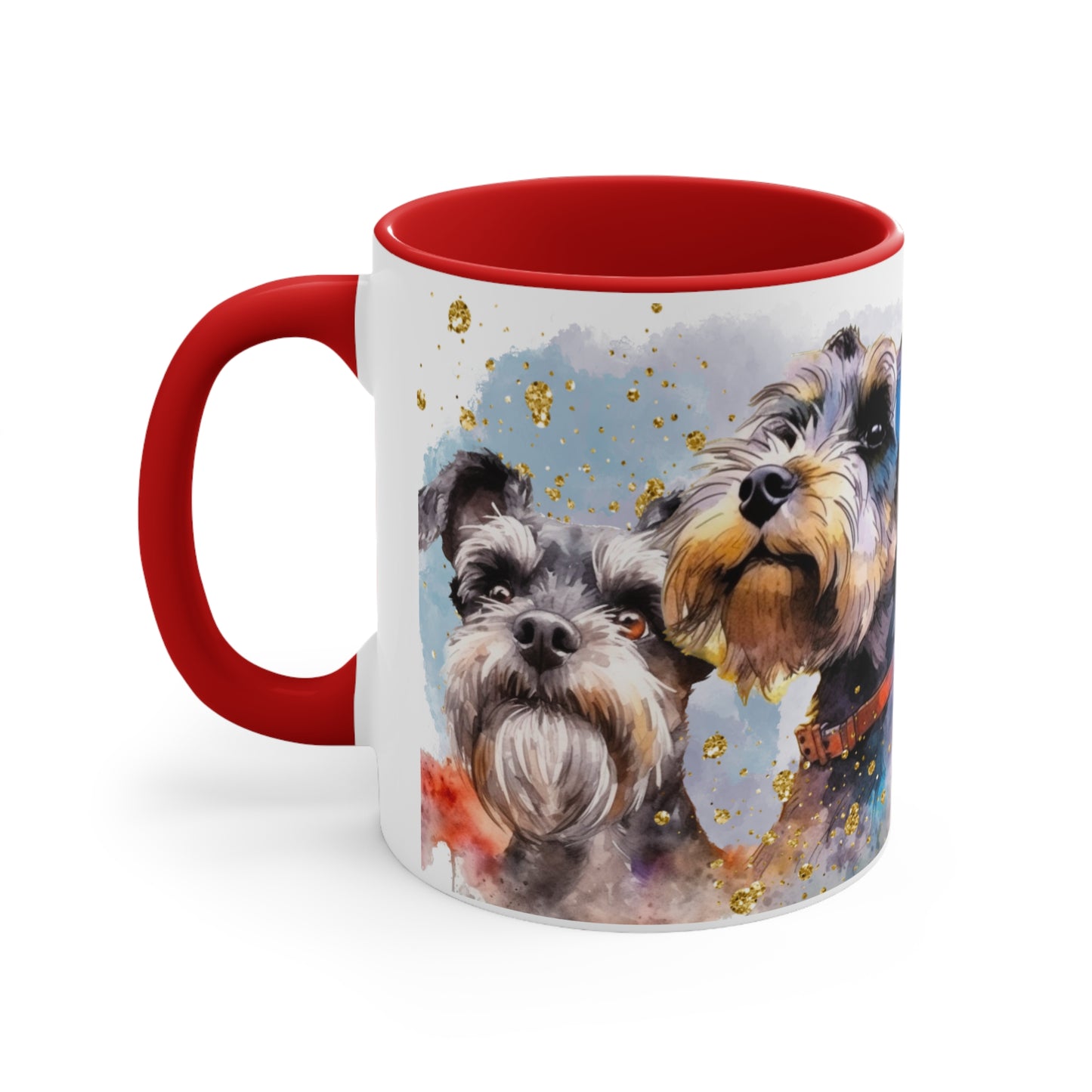 Accent Coffee Mug, 11oz for a Schnauzer lover for mom, grandma, girlfriend, grand daughter, dad, granddad, grand son.