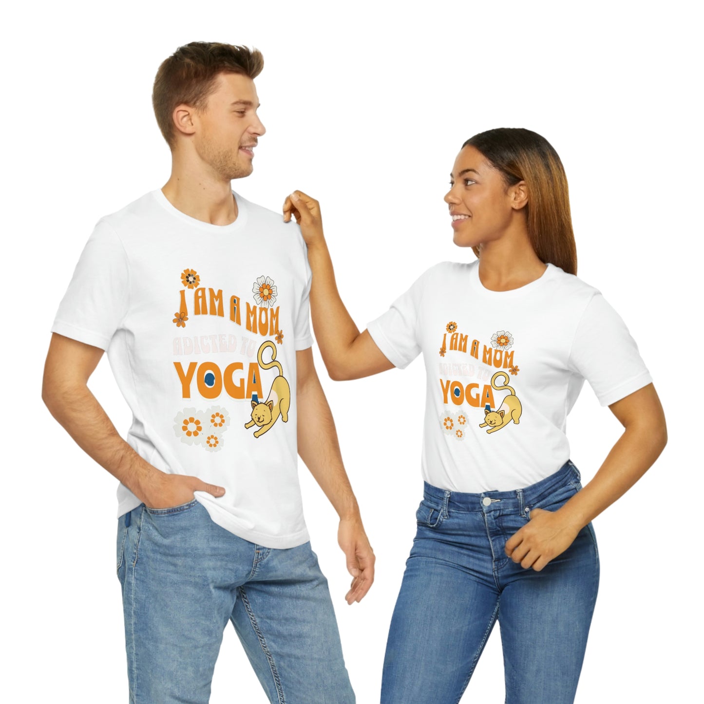 Unisex Jersey Short Sleeve Tee for a yoga loving mom, grandma, daughter, dad, granddad or son,