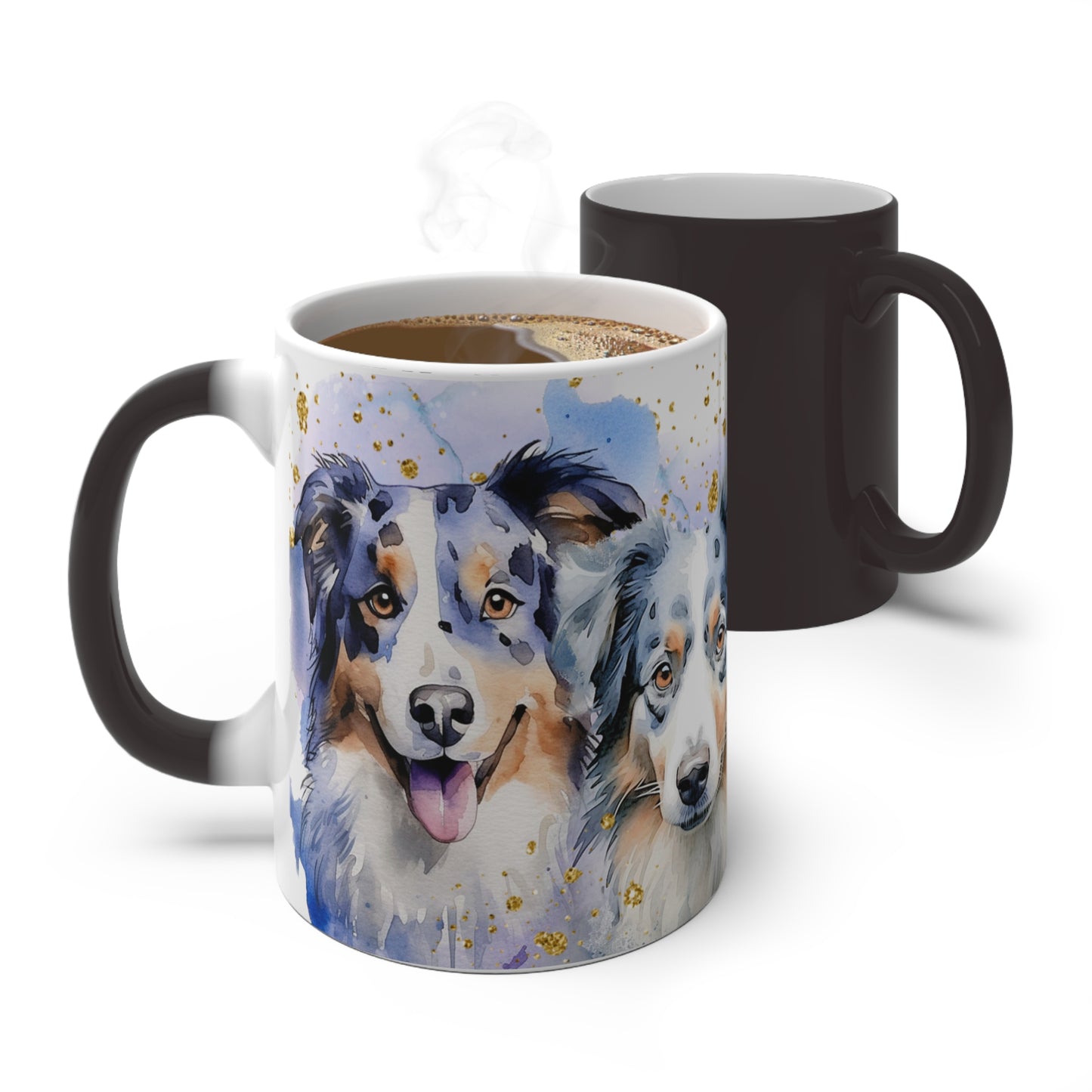 Colour Changing Mug 11oz for an Aussie dog lover for mom, grandma, girlfriend, grand daughter, dad, granddad, grand son.