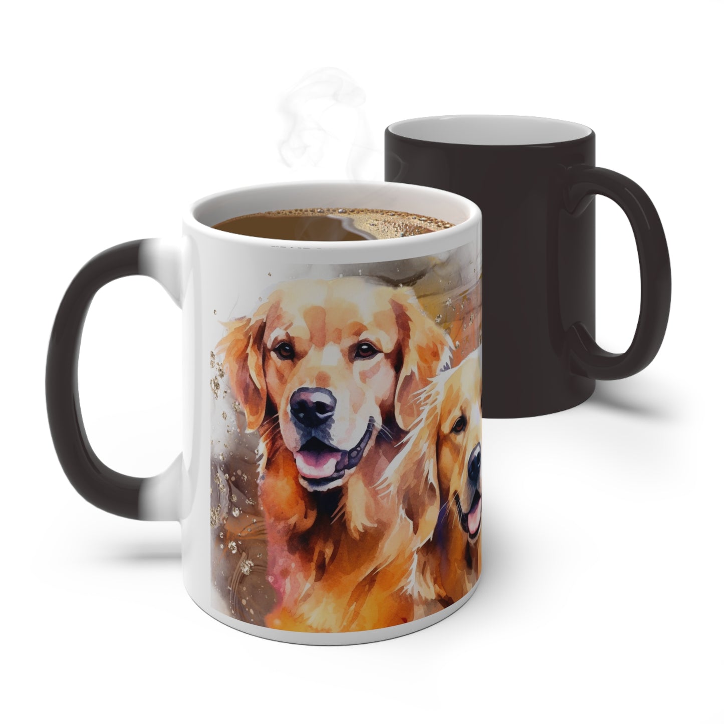 Color Changing Mug for Accent Coffee Mug, 11oz for a Golden Retriever dog lover for mom, grandma, girlfriend, grand daughter, dad, granddad, grand son.