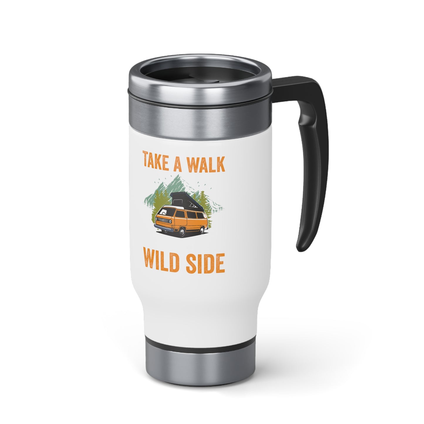 Stainless Steel Travel Mug with Handle, 14oz