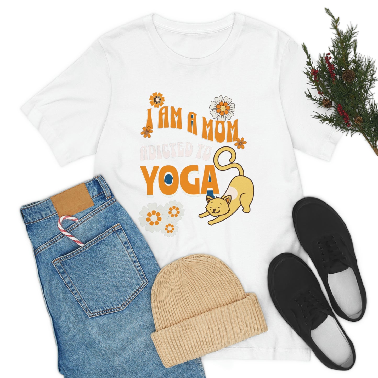 Unisex Jersey Short Sleeve Tee for a yoga loving mom, grandma, daughter, dad, granddad or son,