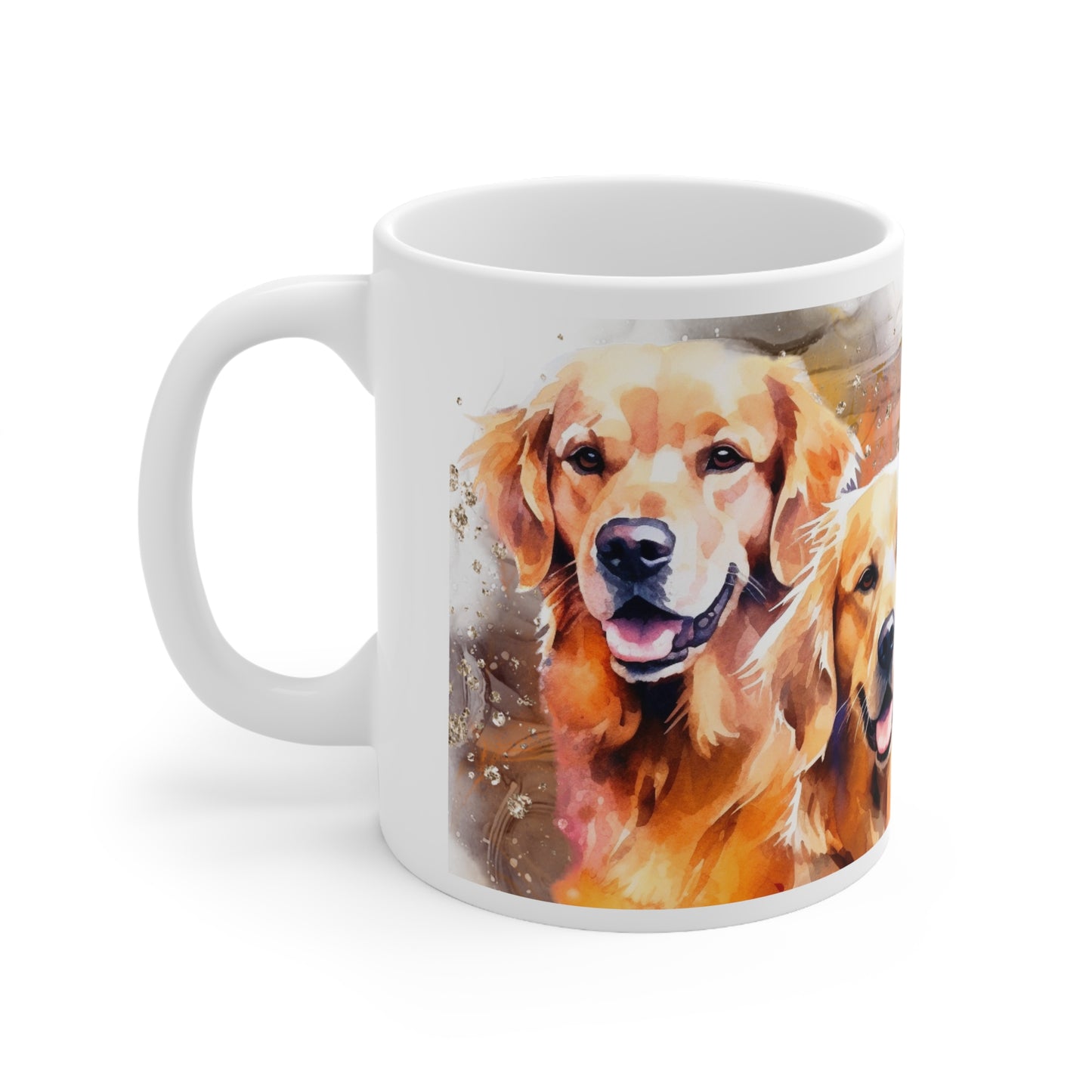 Ceramic Mug 11oz Accent Coffee Mug, 11oz for a Golden Retriever dog lover for mom, grandma, girlfriend, grand daughter, dad, granddad, grand son.