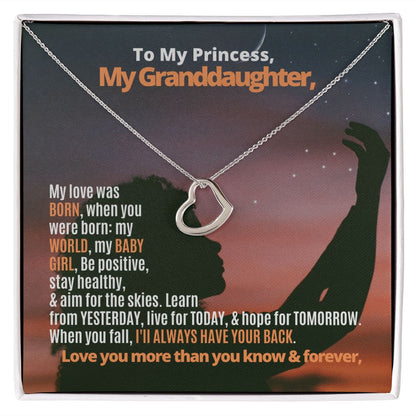 To My Granddaughter, I love you. Aim for the skies.