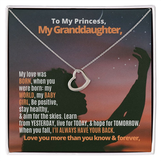 To My Granddaughter, I love you. Aim for the skies.