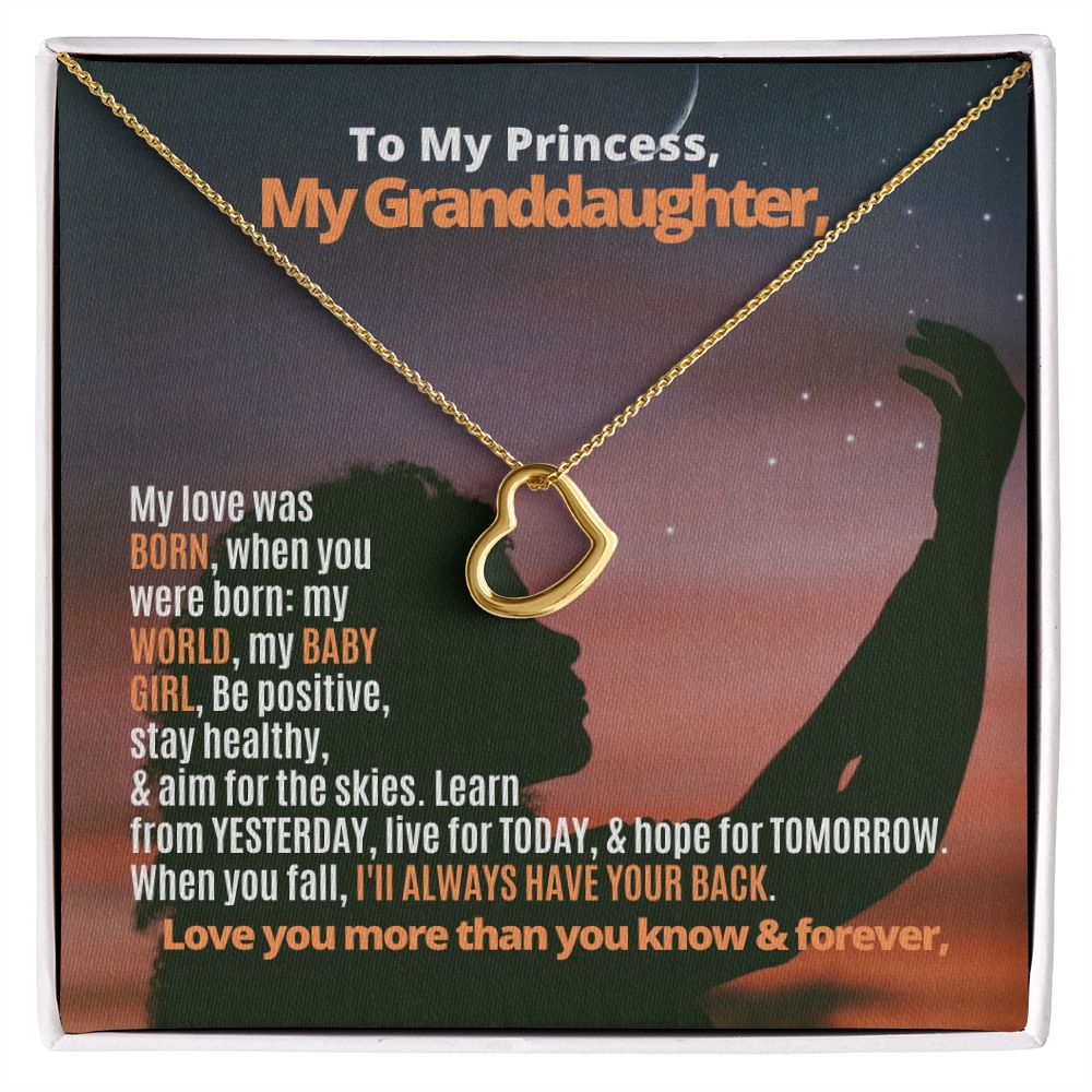 To My Granddaughter, I love you. Aim for the skies.