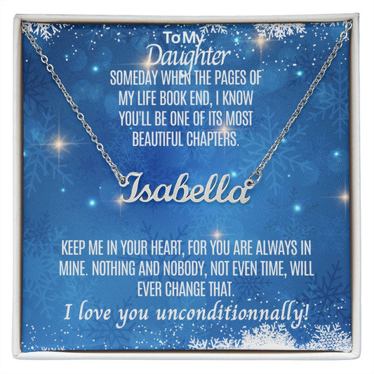 To my daughter, an important part in my life book.