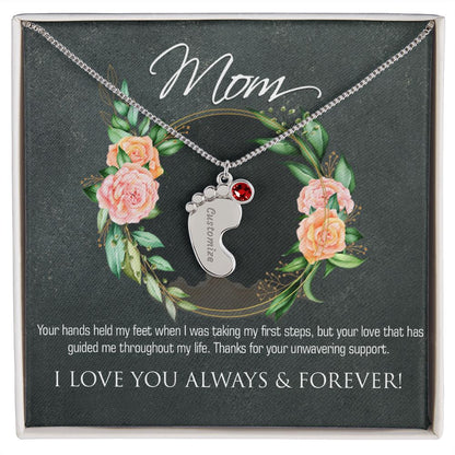 Necklace for mom, baby foot.