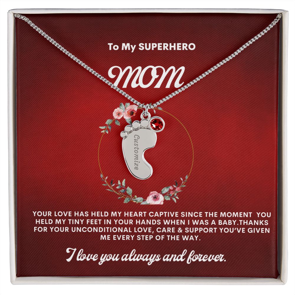 Necklace for Mom, Baby Foot.