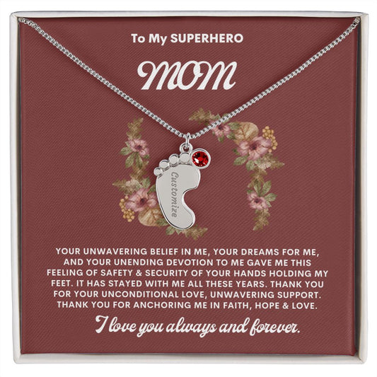 Necklace for Mom, Baby's Foot.
