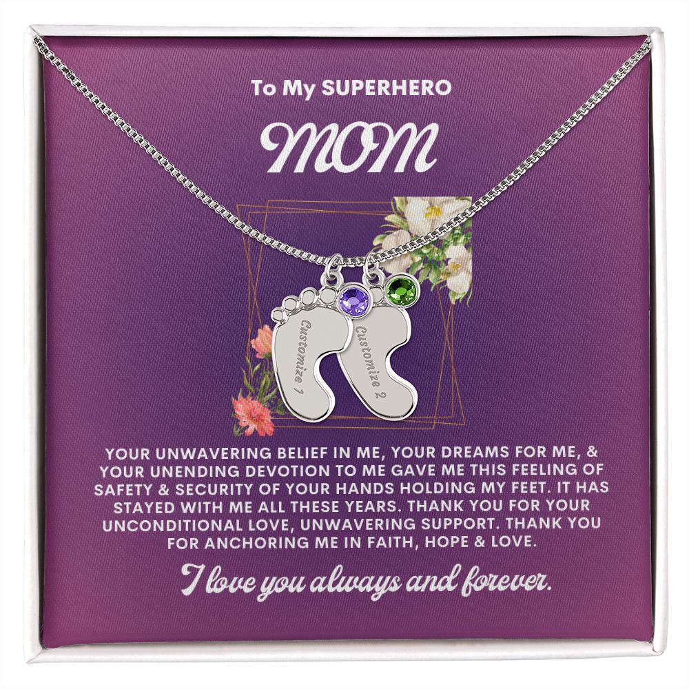 Necklace for Mom, Baby's Foot.