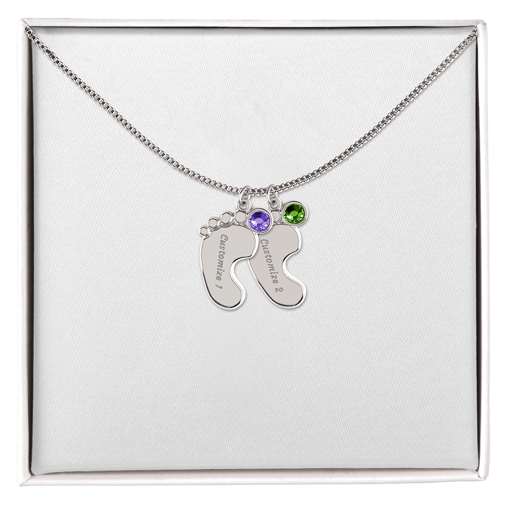 Necklace for mom, baby foot.