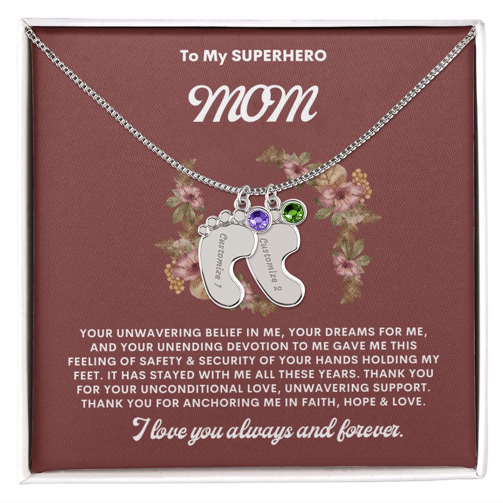 Necklace for Mom, Baby's Foot.