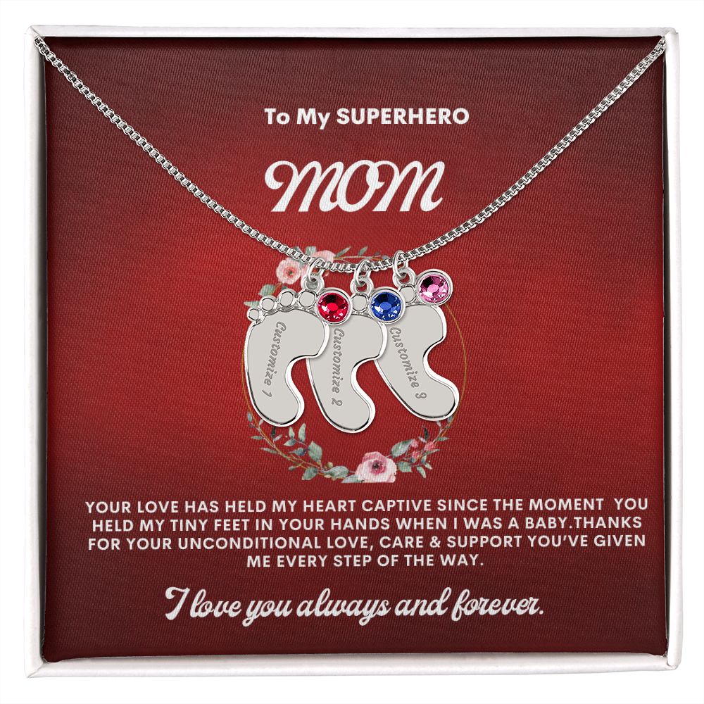 Necklace for Mom, Baby Foot.