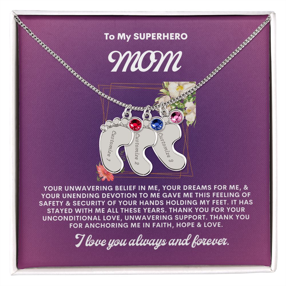 Necklace for Mom, Baby's Foot.