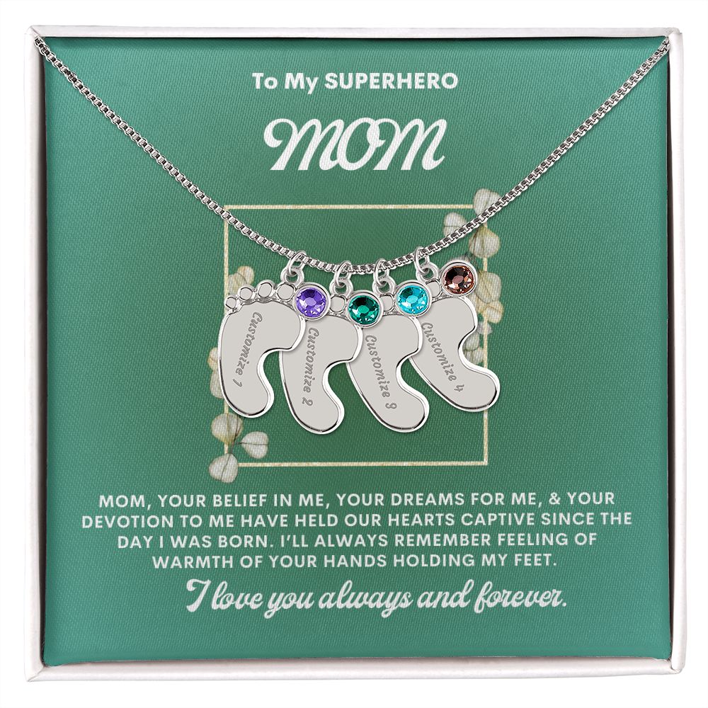 Necklace for Mom, Baby's Foot.