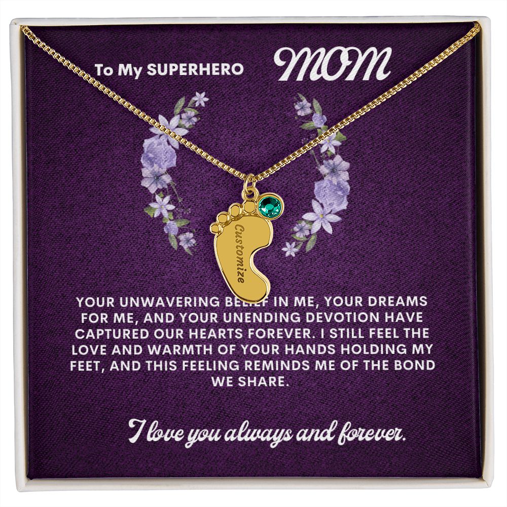 Necklace for Mom with baby's foot.