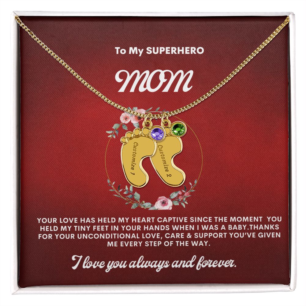 Necklace for Mom, Baby Foot.