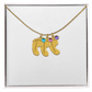 Necklace for mom, baby foot.
