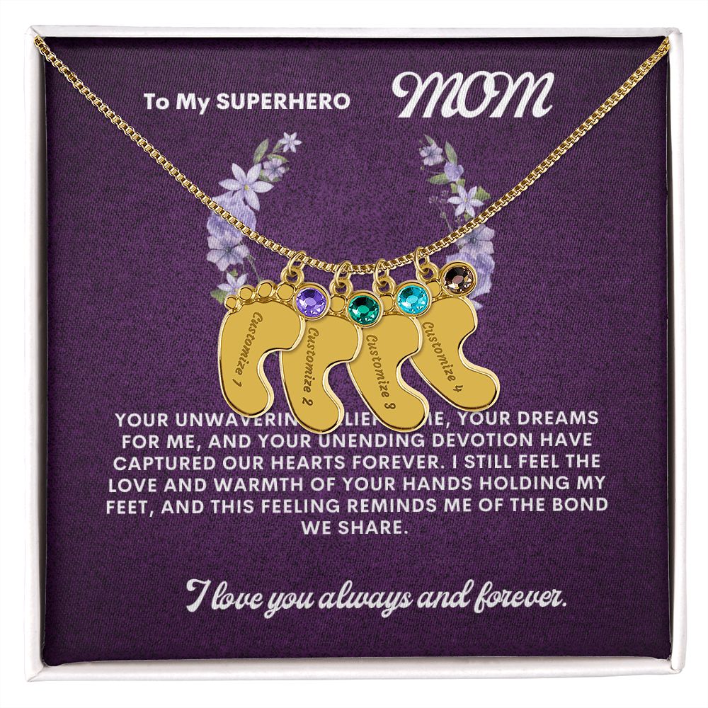 Necklace for Mom with baby's foot.