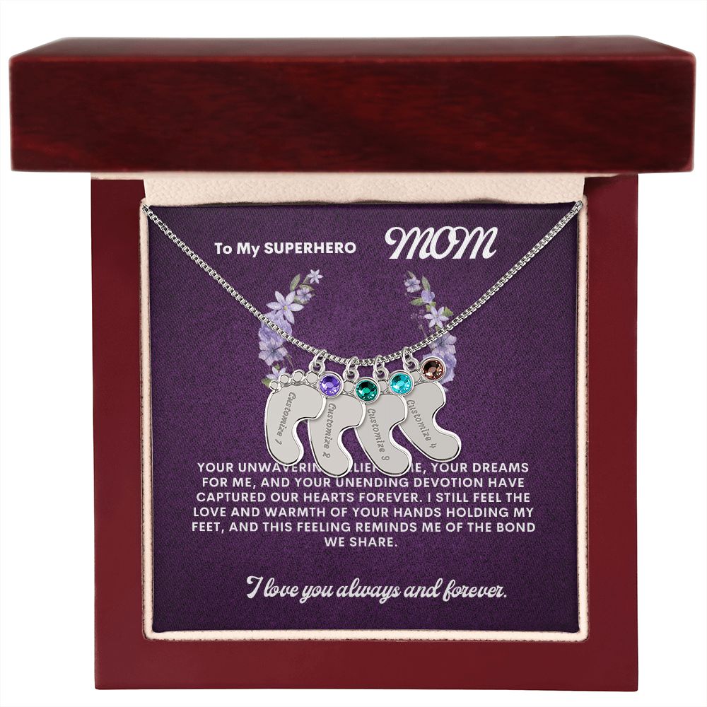 Necklace for Mom with baby's foot.