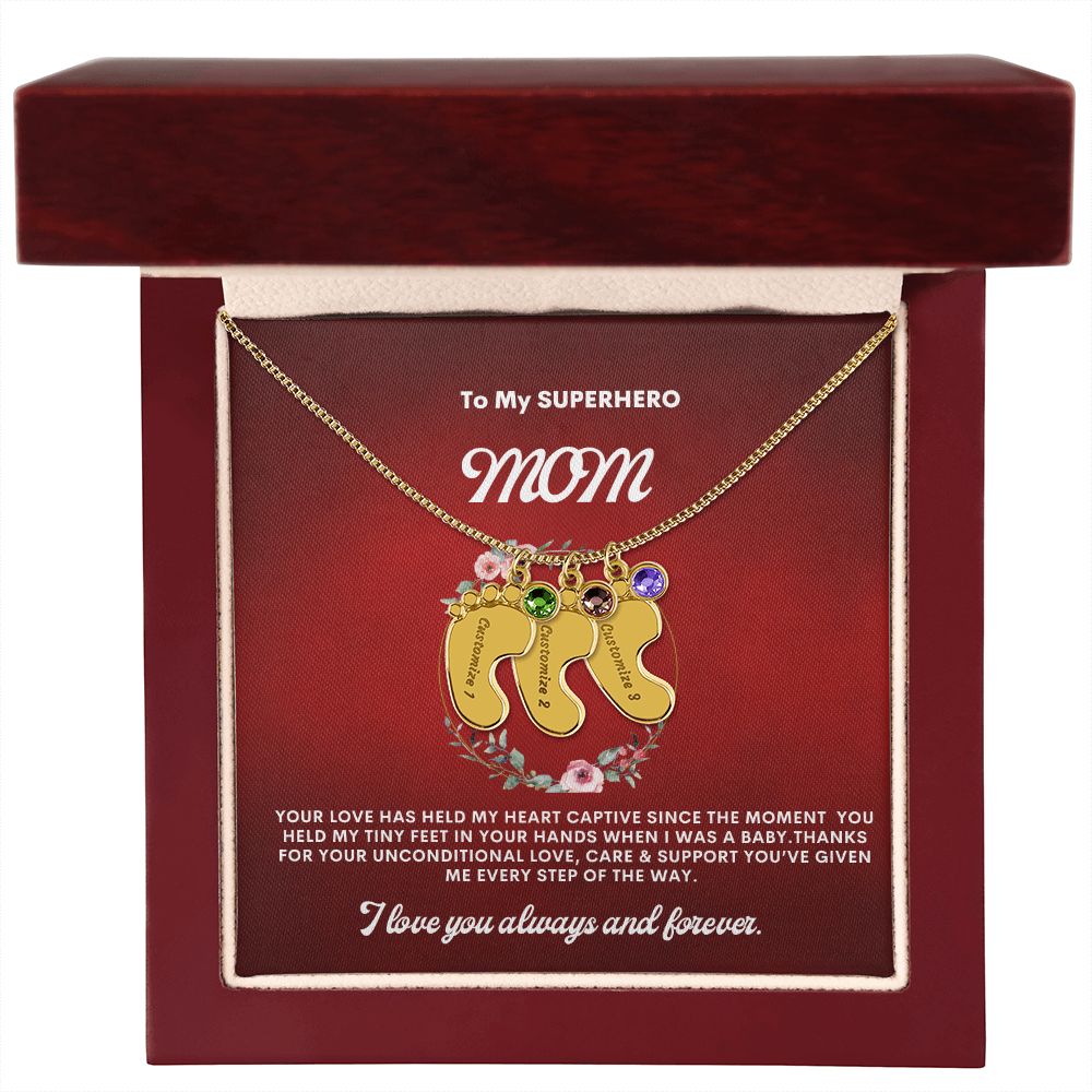 Necklace for Mom, Baby Foot.