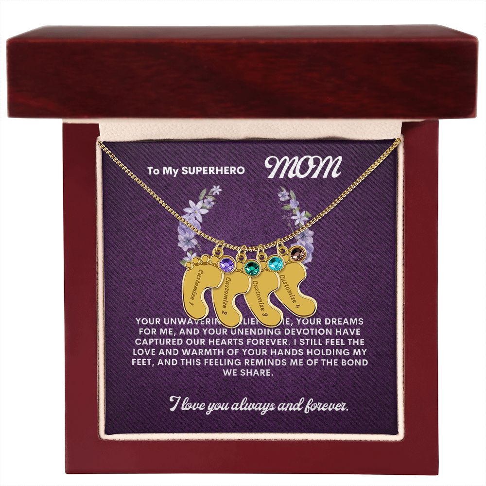 Necklace for Mom with baby's foot.