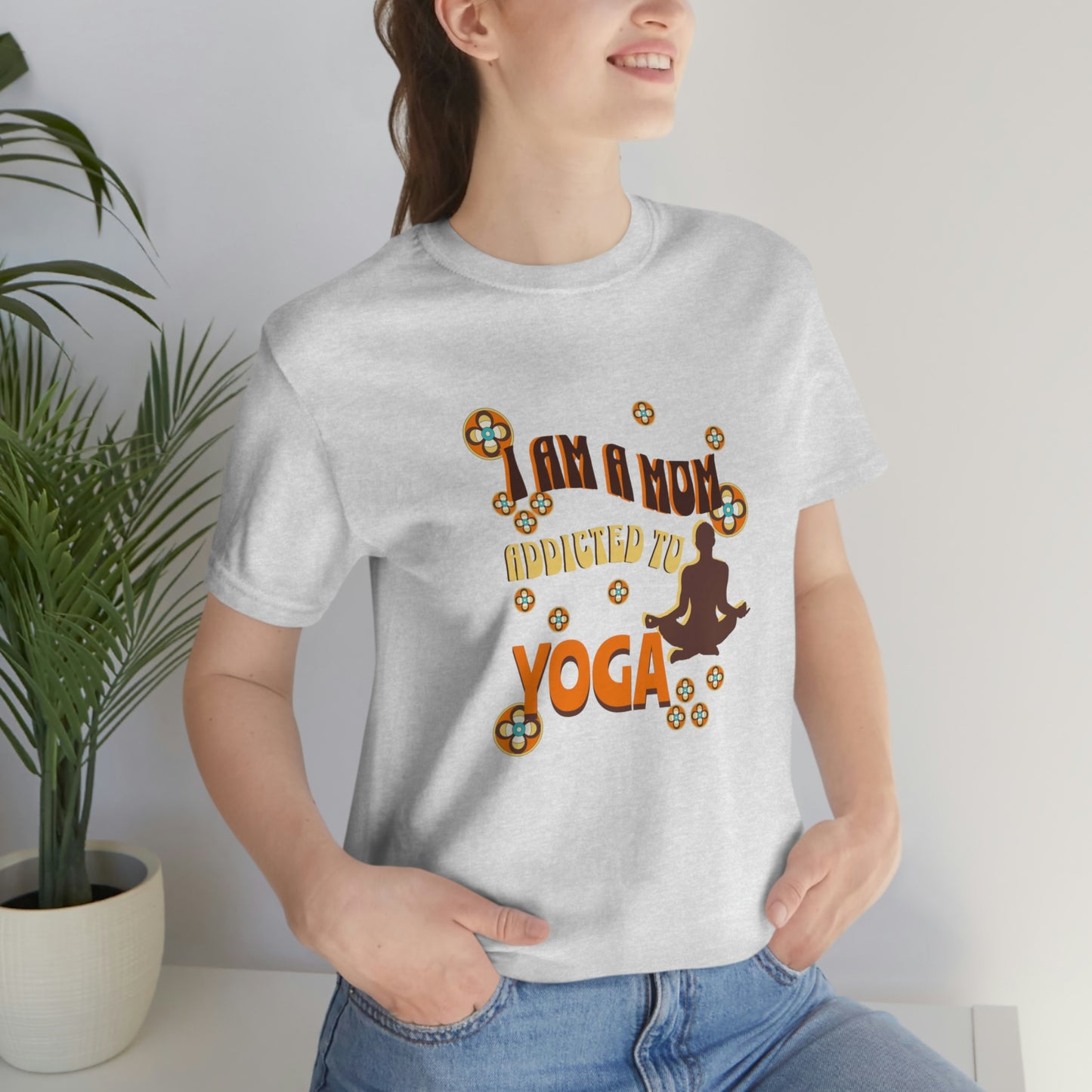 Unisex Jersey Short Sleeve Tee for a yoga loving mom, grandma, daughter, dad, granddad or son,