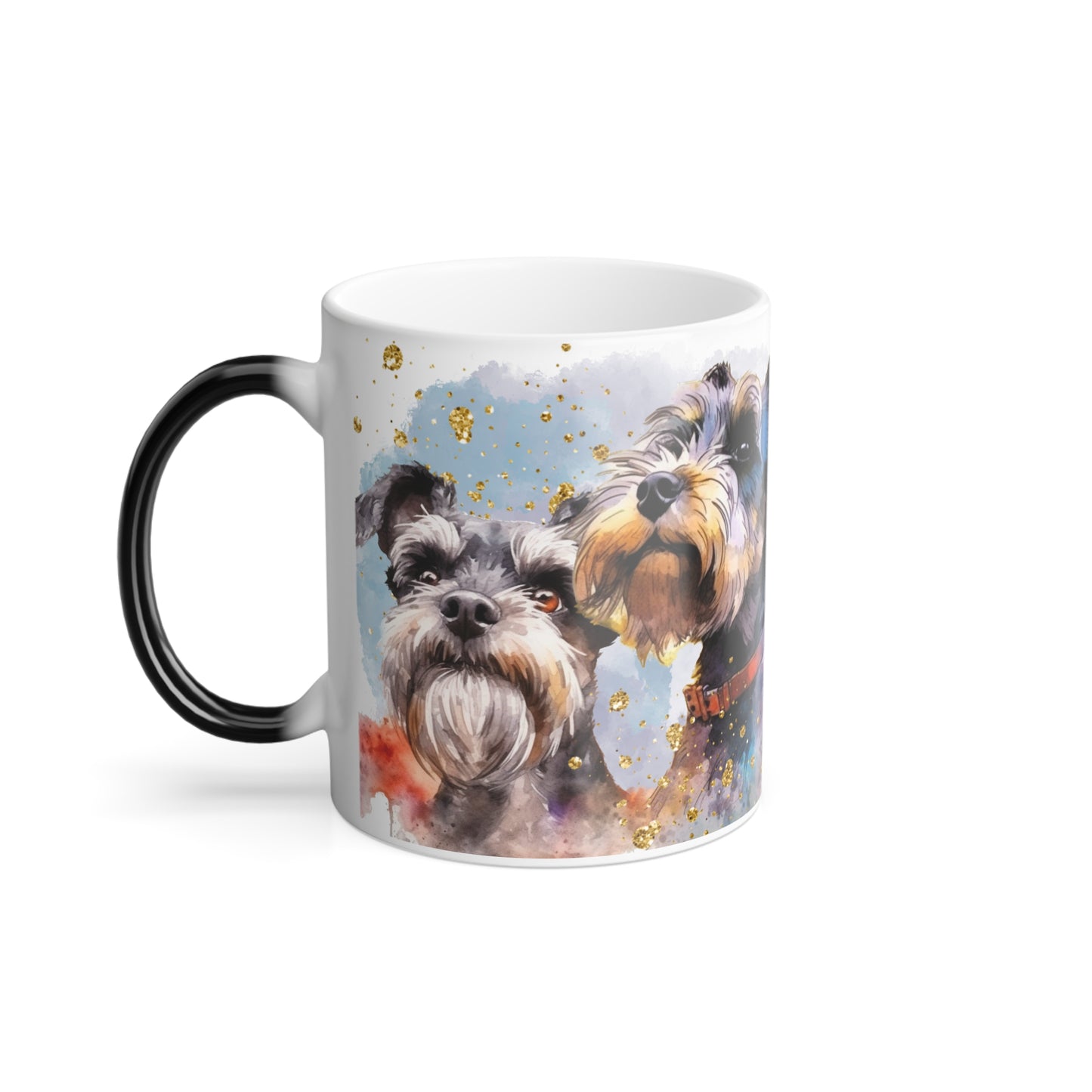 Color Morphing Mug, 11oz,, 11oz for schnauzer dogs: mom, grandma, daughter, dad, granddad, son, grandson / daughter.