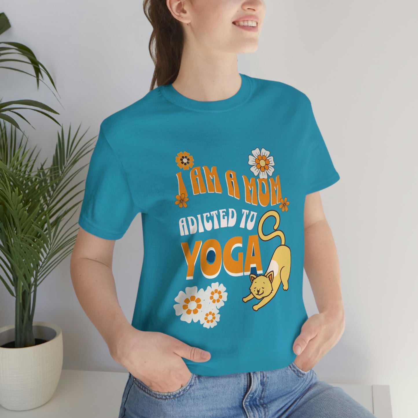 Unisex Jersey Short Sleeve Tee for a yoga loving mom, grandma, daughter, dad, granddad or son,