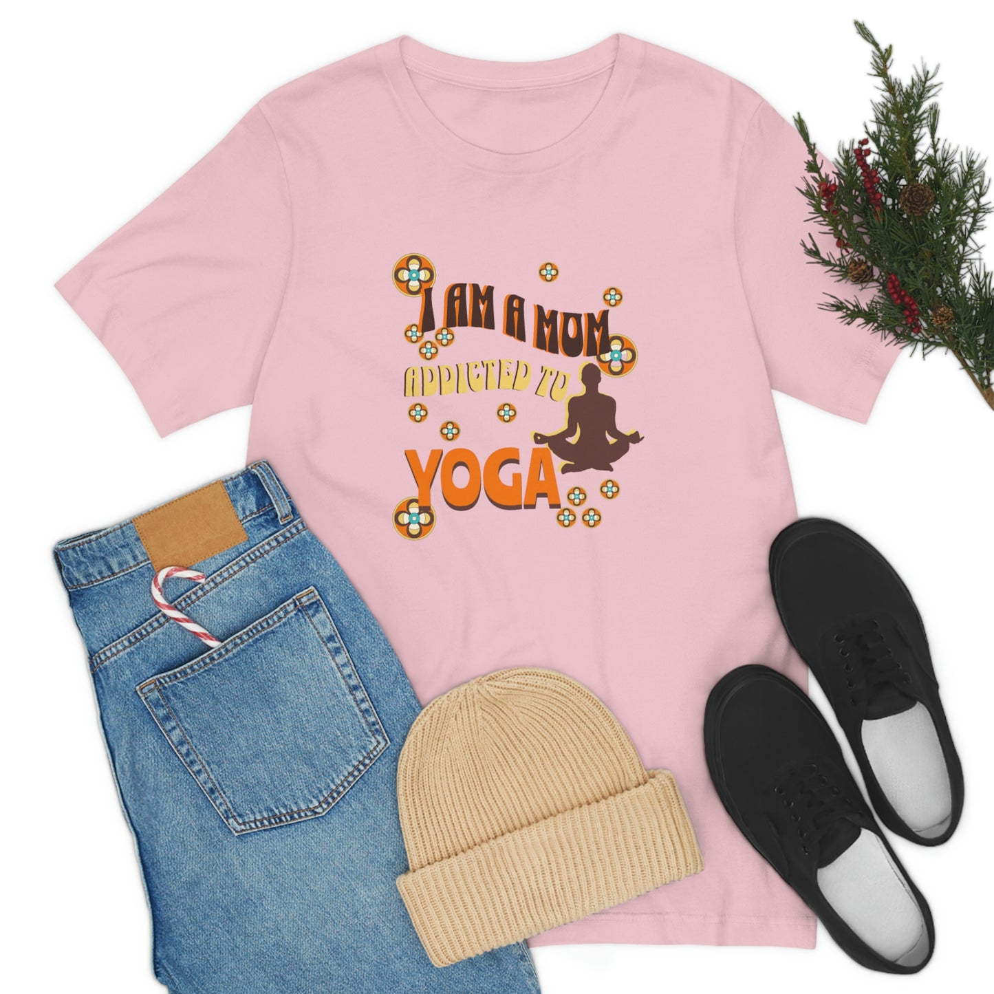 Unisex Jersey Short Sleeve Tee for a yoga loving mom, grandma, daughter, dad, granddad or son,