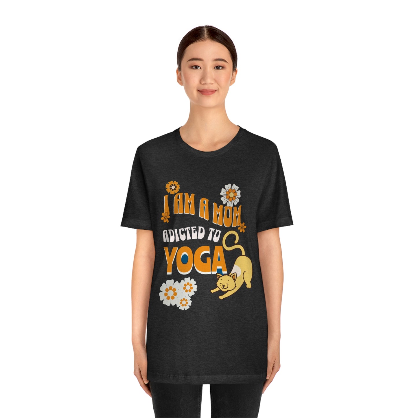 Unisex Jersey Short Sleeve Tee for a yoga loving mom, grandma, daughter, dad, granddad or son,