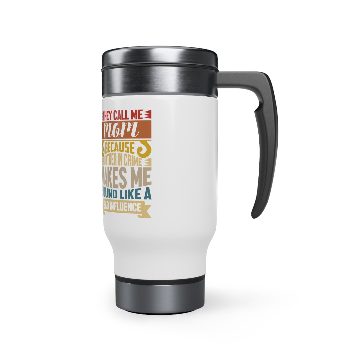 Stainless Steel Travel Mug with Handle, 14oz