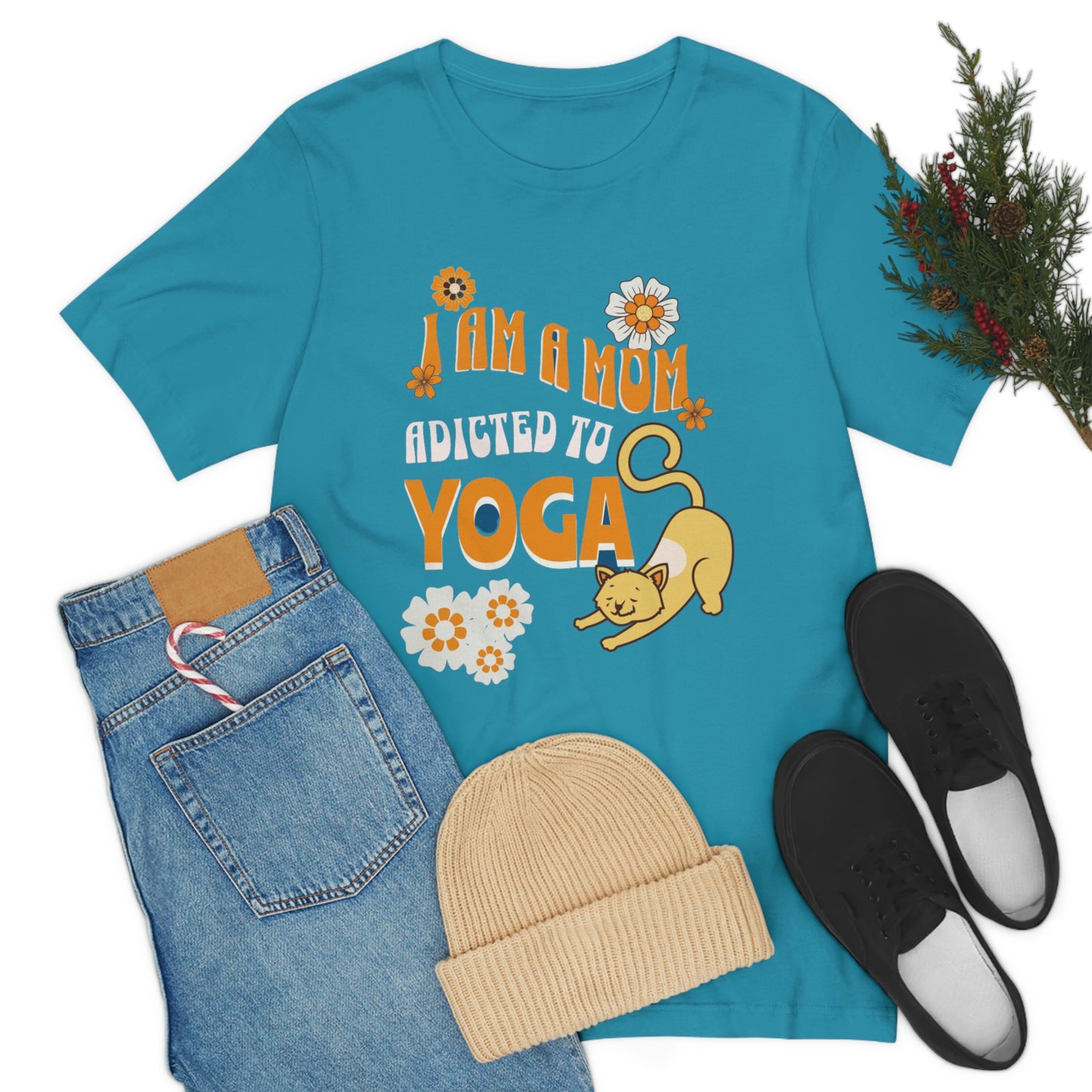 Unisex Jersey Short Sleeve Tee for a yoga loving mom, grandma, daughter, dad, granddad or son,