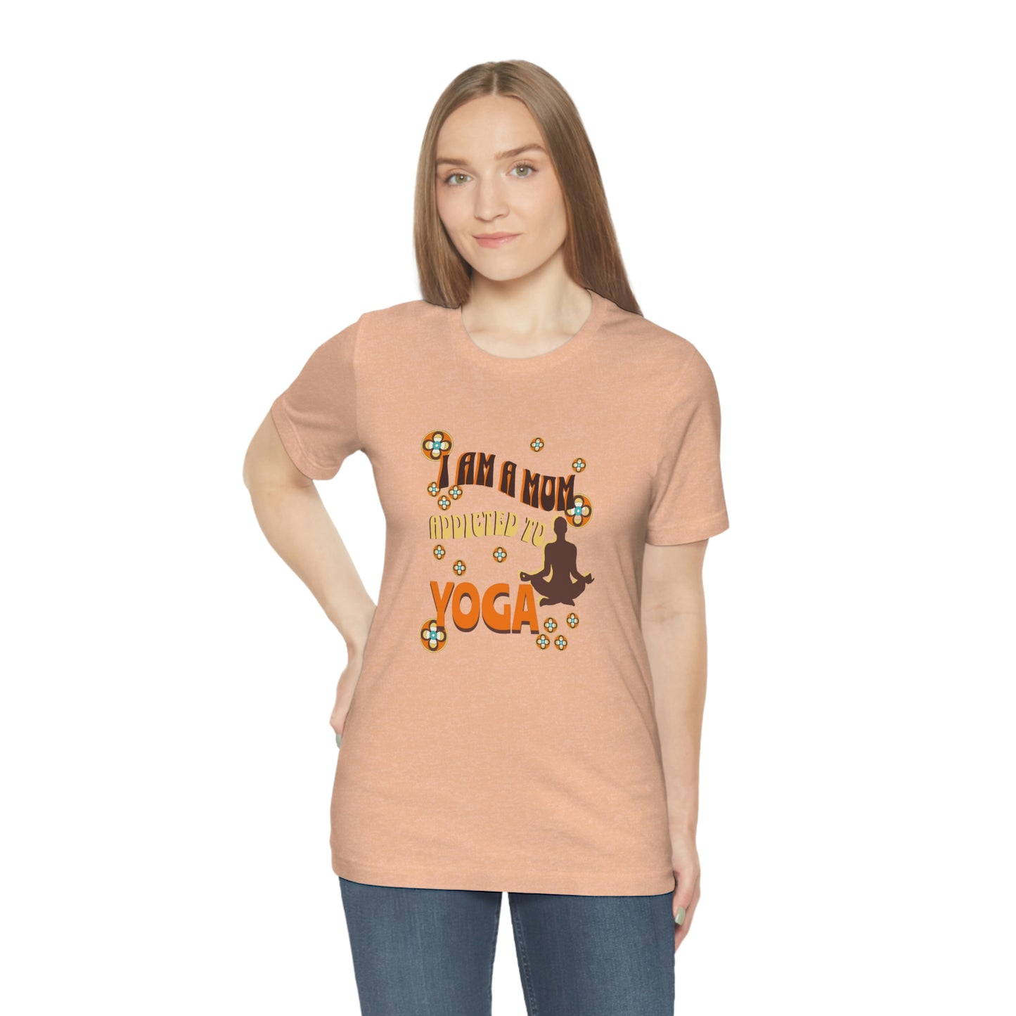 Unisex Jersey Short Sleeve Tee for a yoga loving mom, grandma, daughter, dad, granddad or son,