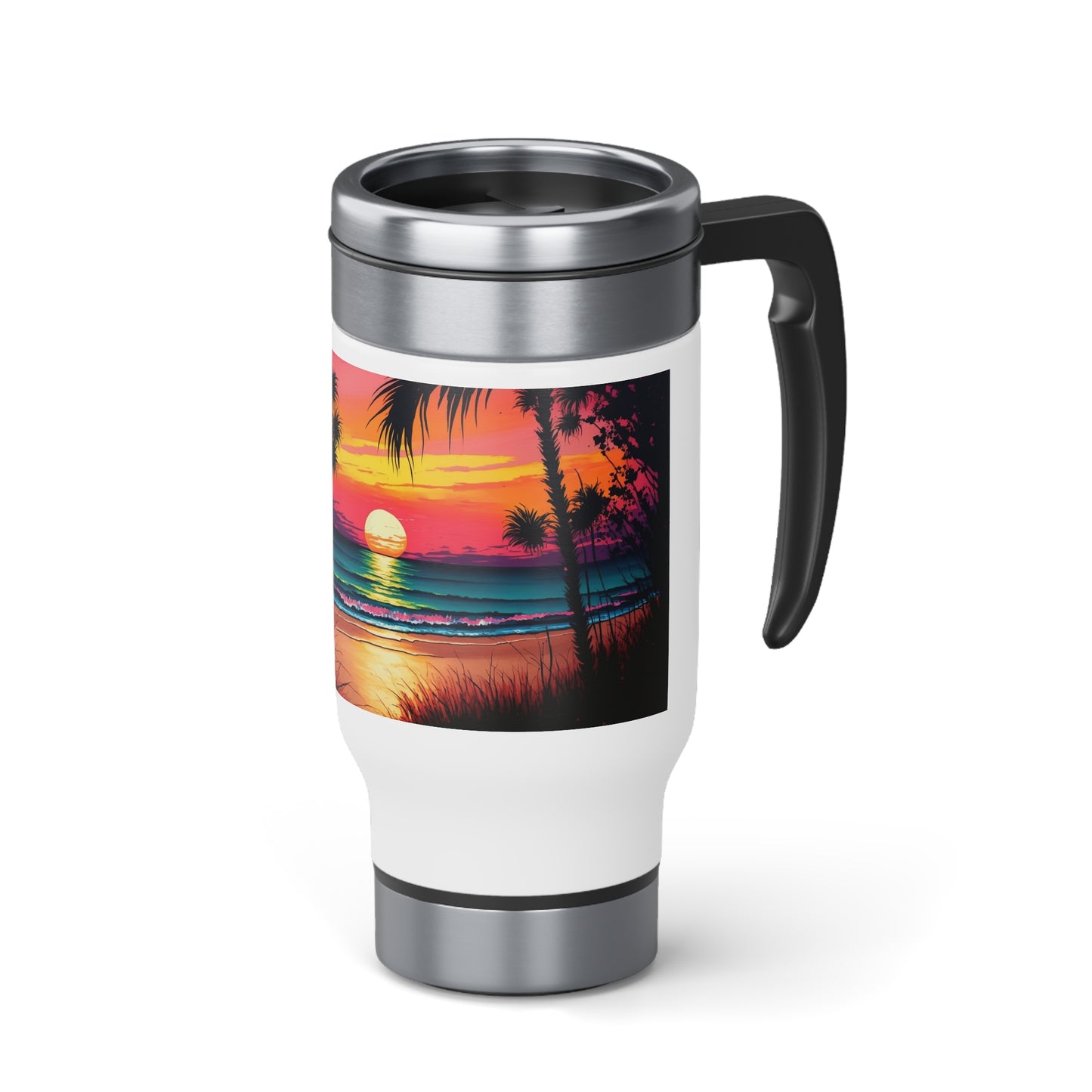 Stainless Steel Travel Mug with Handle, 14oz