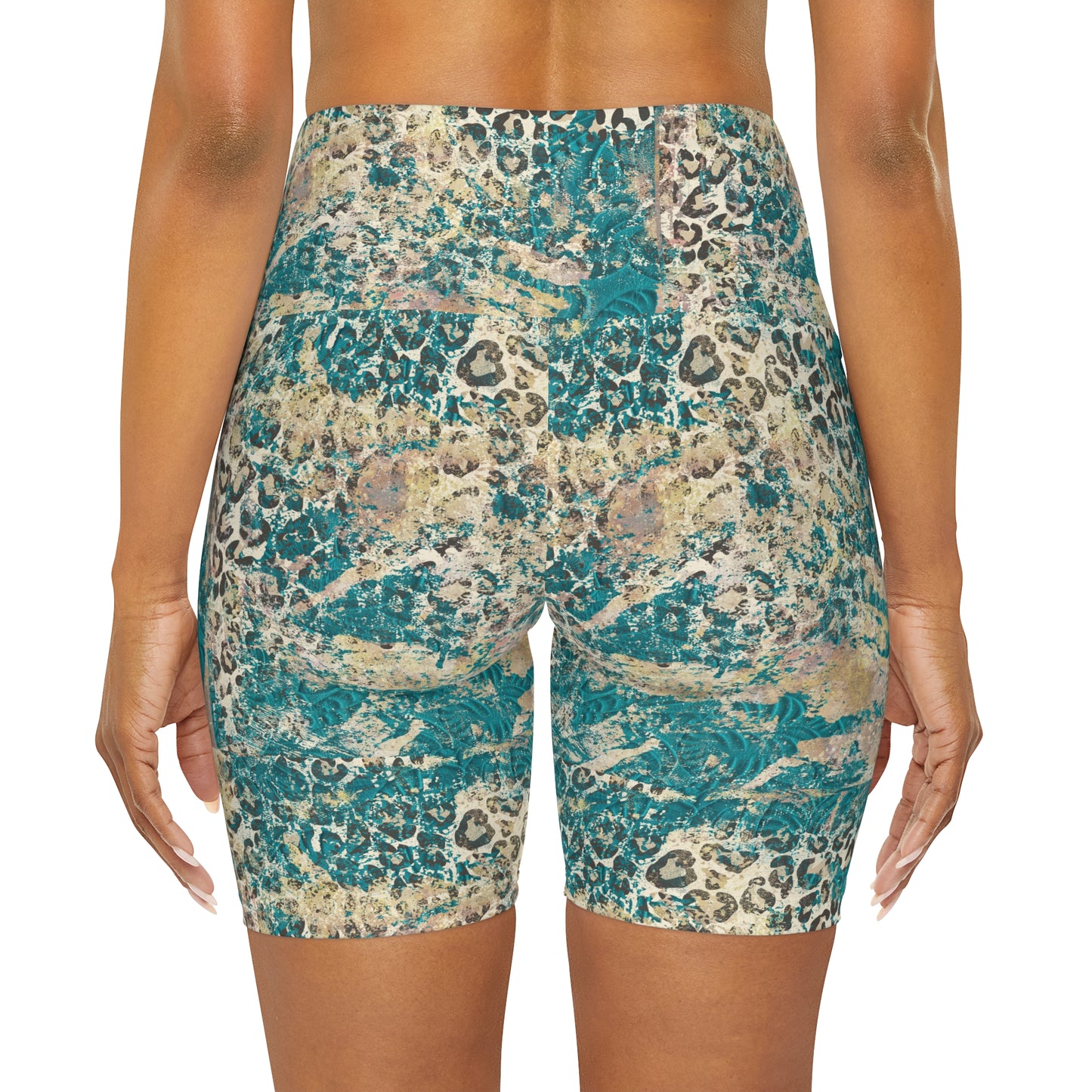 High Waisted Yoga Shorts (AOP)