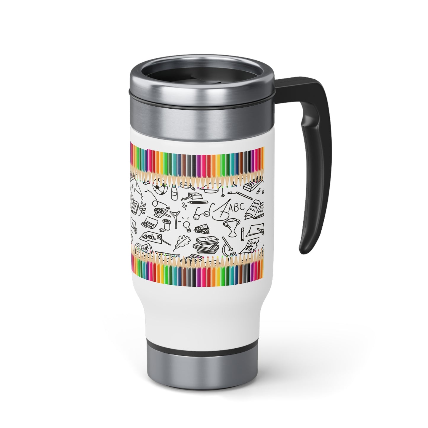 Stainless Steel Travel Mug with Handle, 14oz