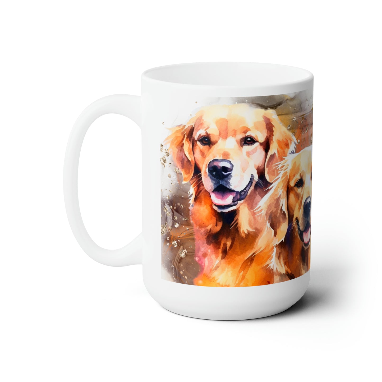 Ceramic Mug 15oz for a Golden Retriever dog lover for mom, grandma, girlfriend, grand daughter, dad, granddad, grand son.