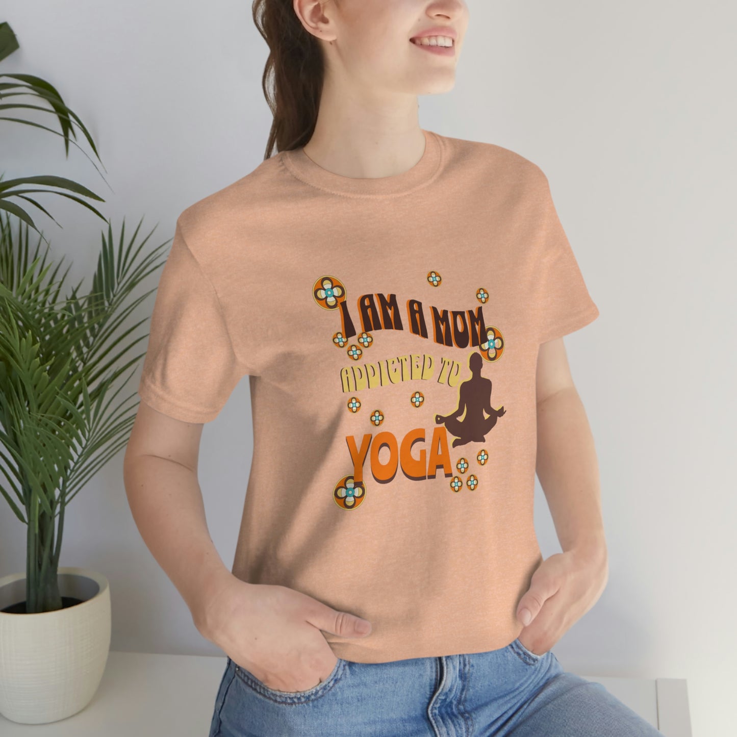 Unisex Jersey Short Sleeve Tee for a yoga loving mom, grandma, daughter, dad, granddad or son,