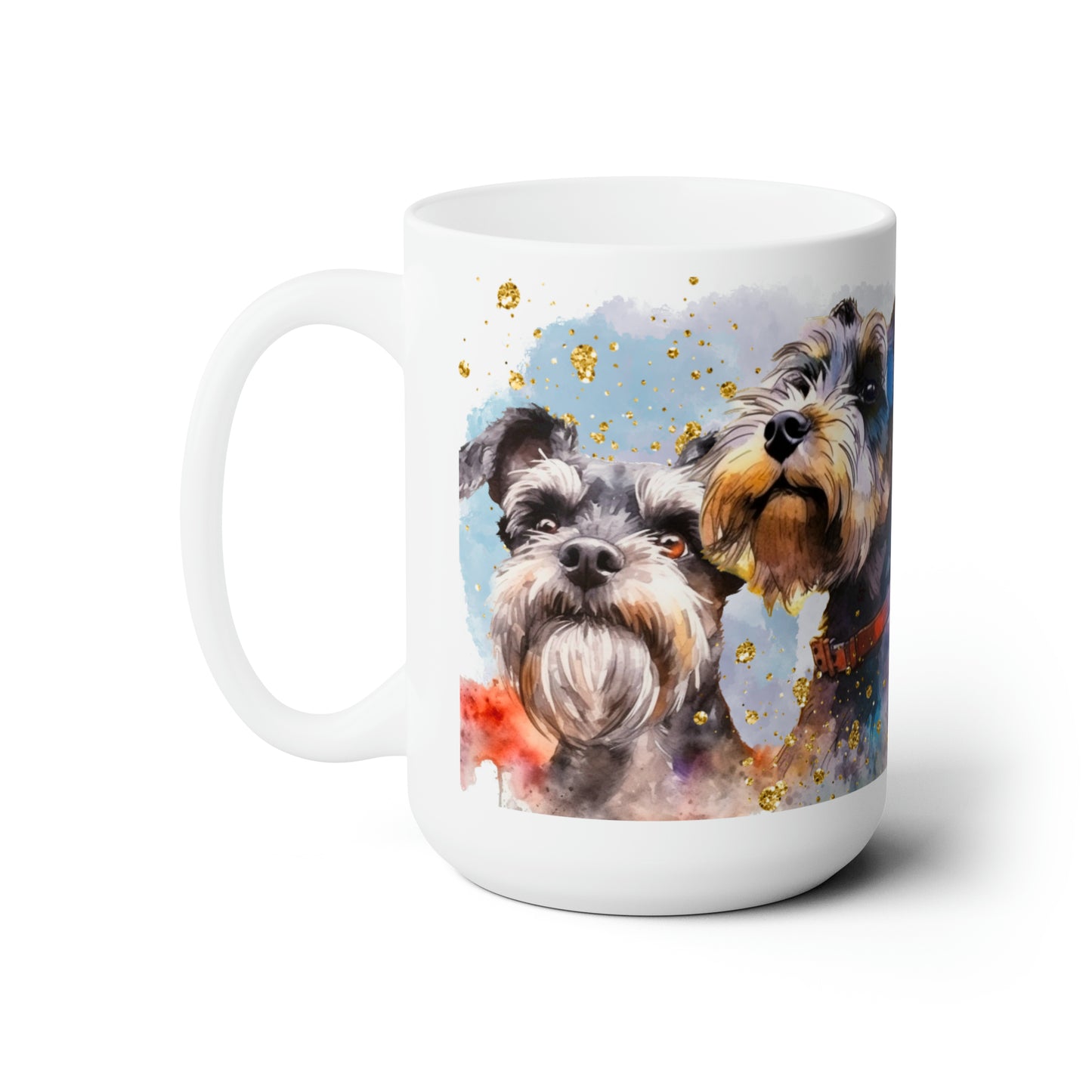 Ceramic Mug 15oz for an Schnauzer dog lover for mom, grandma, girlfriend, grand daughter, dad, granddad, grand son.