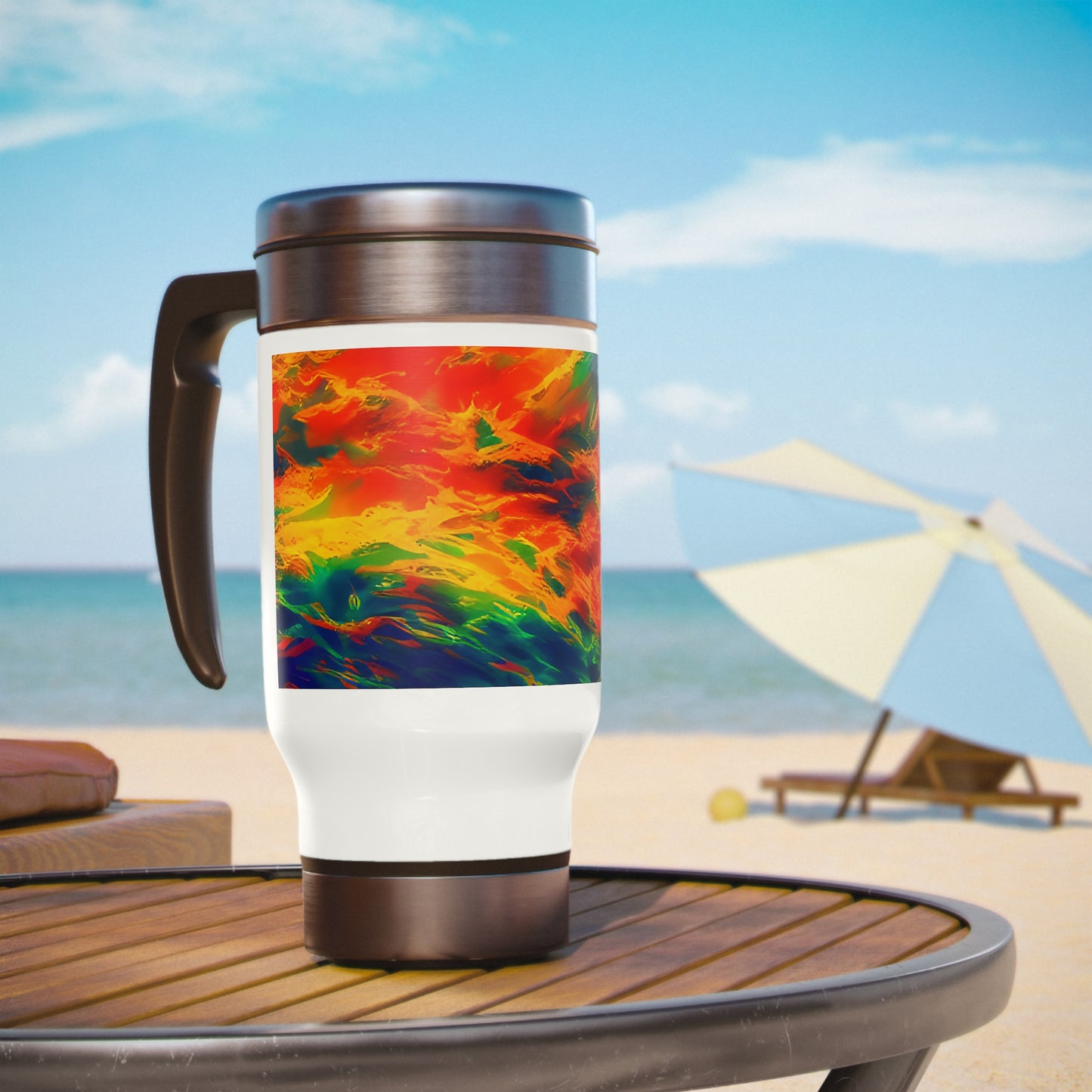 Stainless Steel Travel Mug with Handle, 14oz