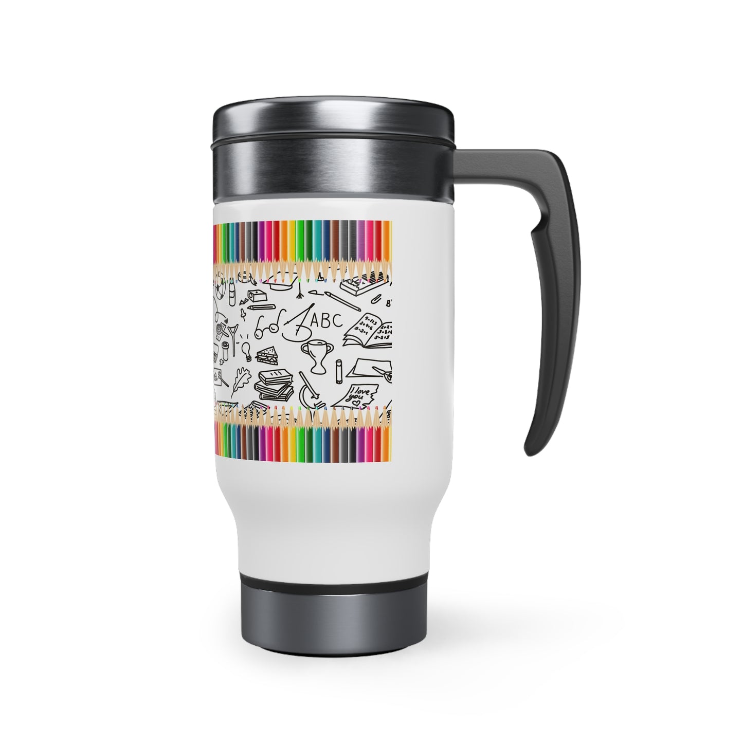 Stainless Steel Travel Mug with Handle, 14oz